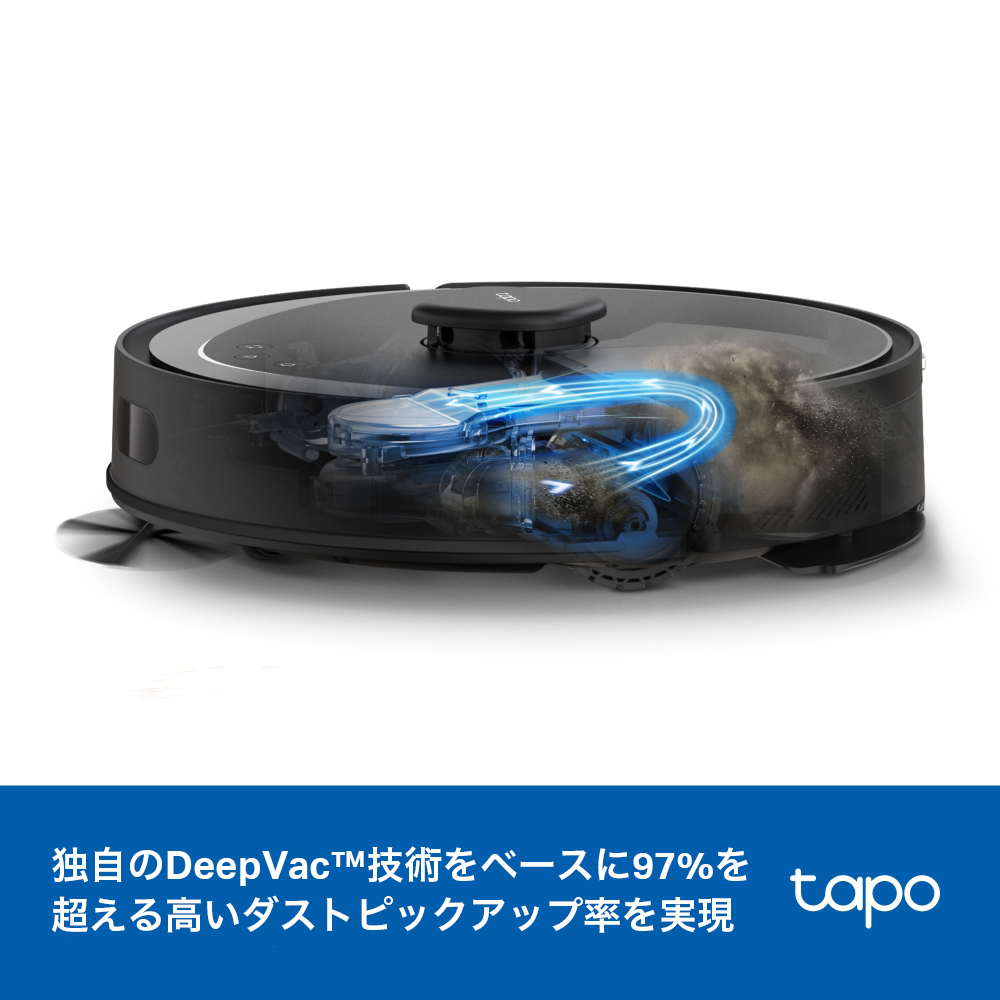 Tapo 2in1ロボット掃除機 LiDAR&IMUデュアルナビシステム Tapo RV30 Max Plus