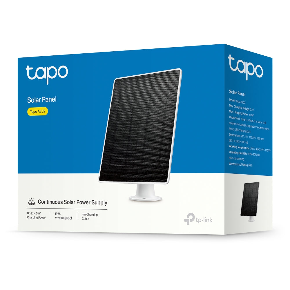 Tapo バッテリー式カメラ用ソーラーパネル 360°調節 Tapo A202