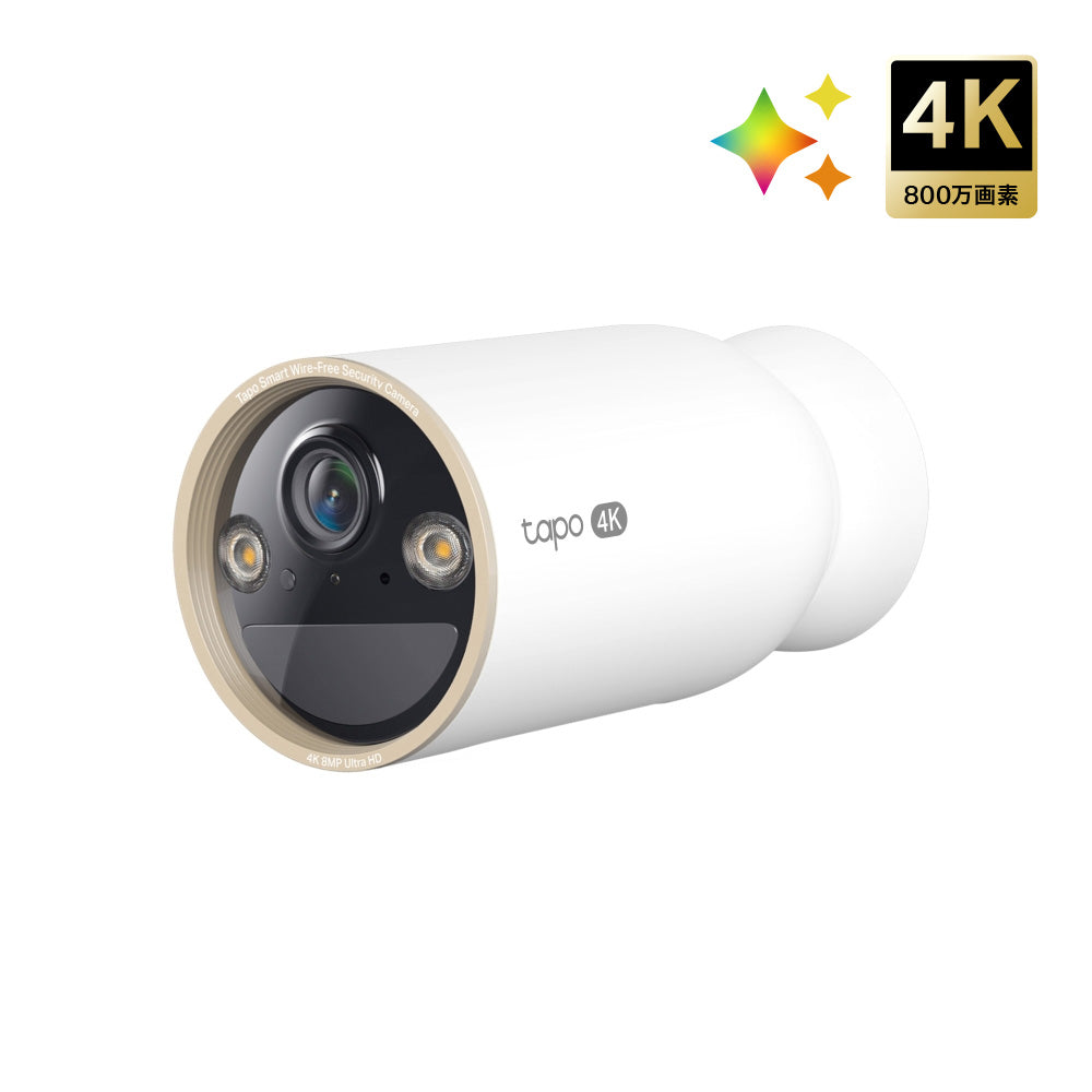 Tapo 4K 8MP 屋外/室内防犯カメラ カラーナイトビジョン マグネット Tapo C460