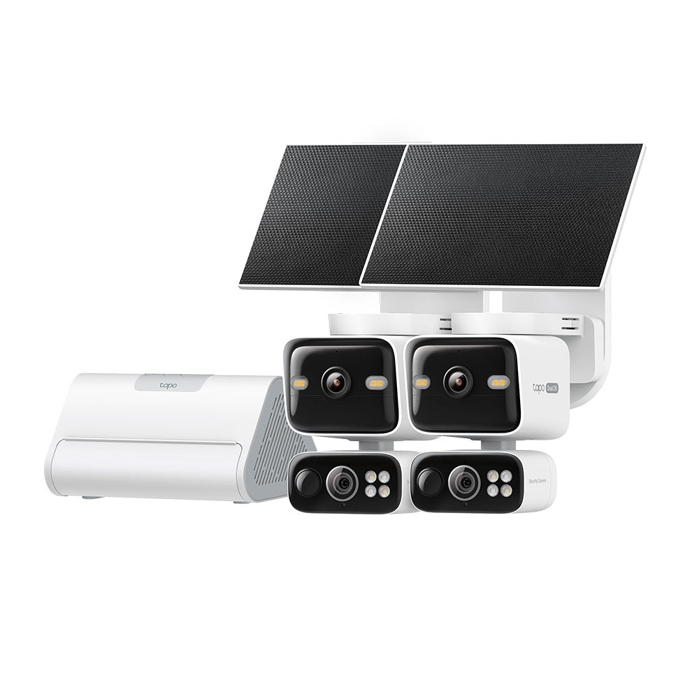 【Tapo Store限定早割★21%OFF】Tapo ホームセキュリティハブ&ソーラー給電デュアルレンズパンチルトセキュリティカメラキット HB410