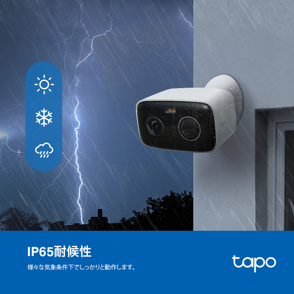Tapo 屋内外兼用 見守りカメラ 1080P 360°首振り Tapo C400
