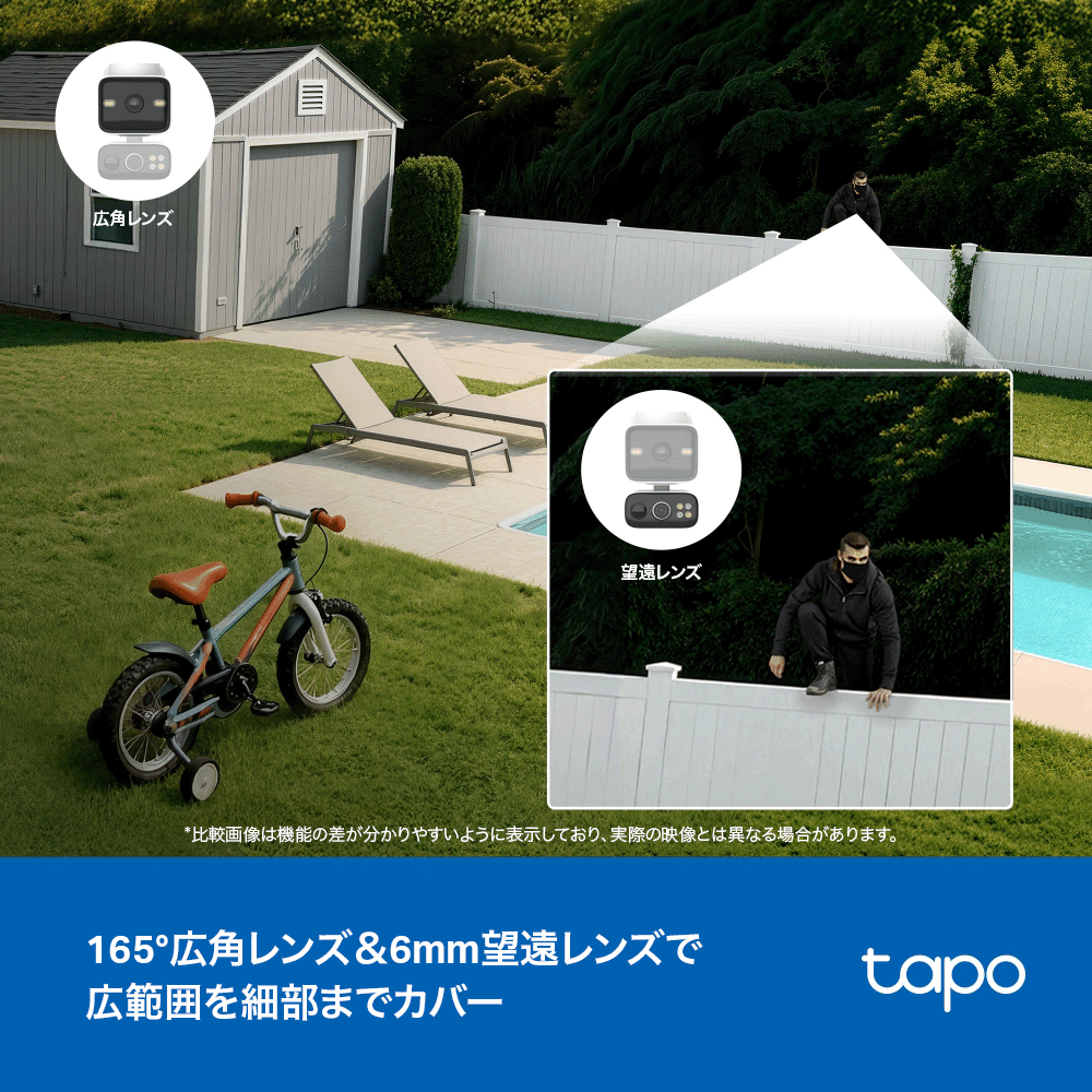 【1月29日発売】Tapo 2K ソーラー給電デュアルレンズパンチルト防犯カメラ Tapo C645D KIT