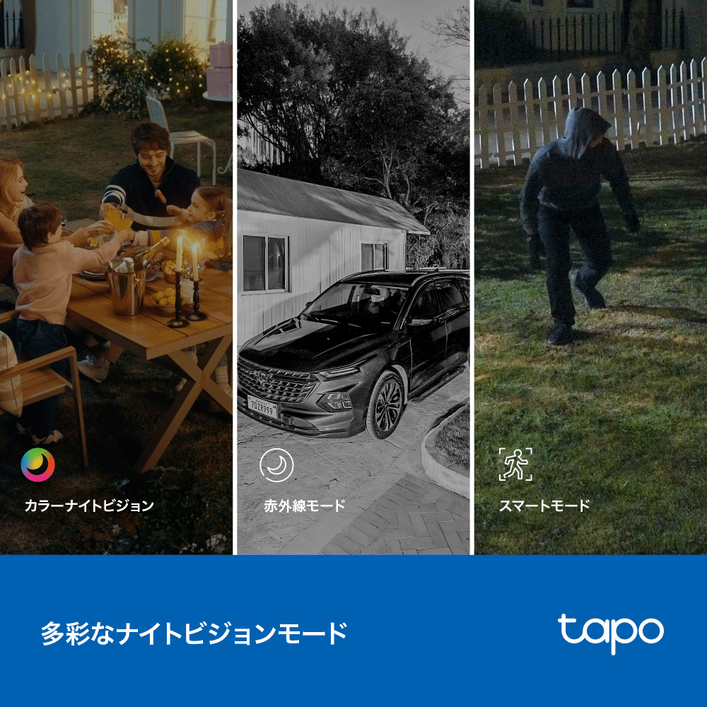 【新進化デュアルカメラ】Tapo 2K 3MP 屋内外兼用 防犯カメラ パンチルト Tapo C246D