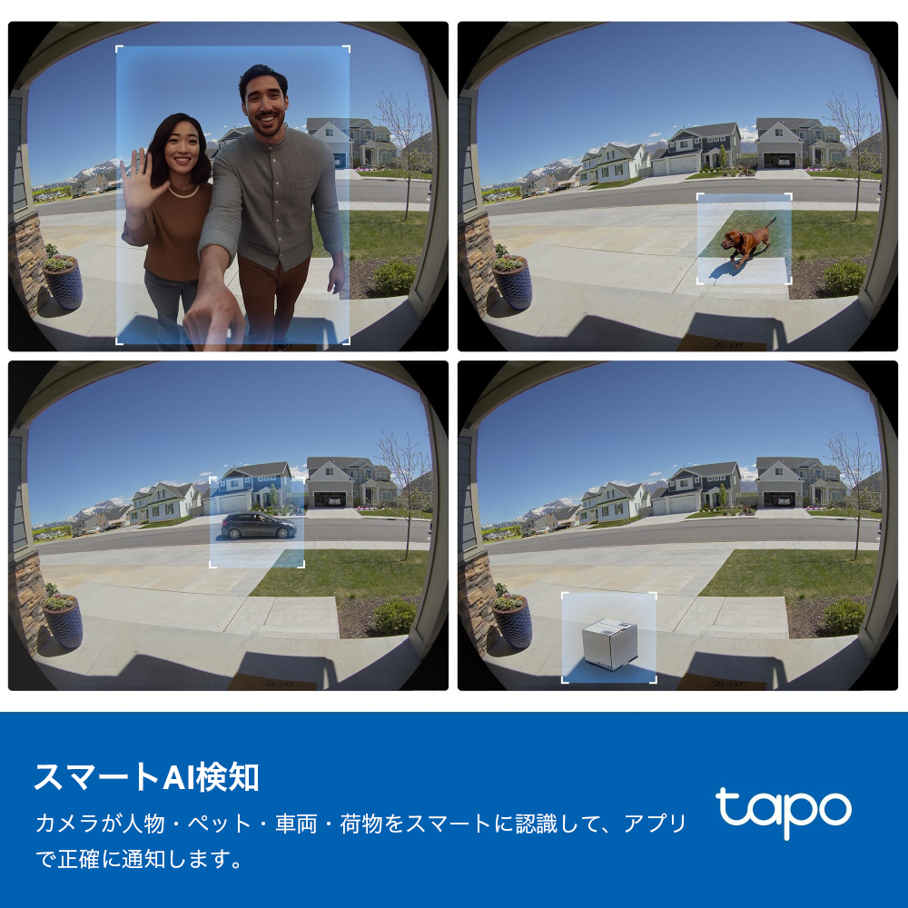 Tapo スマートドアホン カメラ付き 2K 5MP 180°超広角 Tapo D235