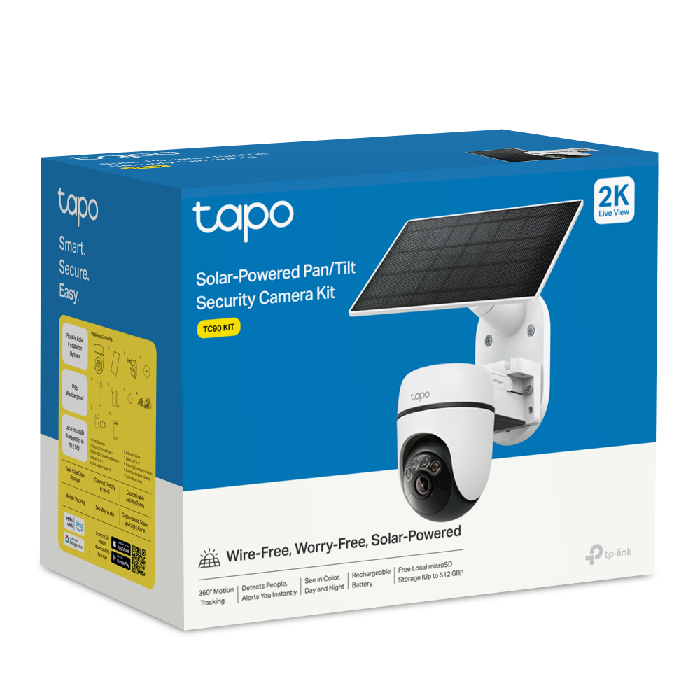 Tapo 2K 3MP 屋外防犯カメラ パンチルト ソーラー給電 TC90 KIT