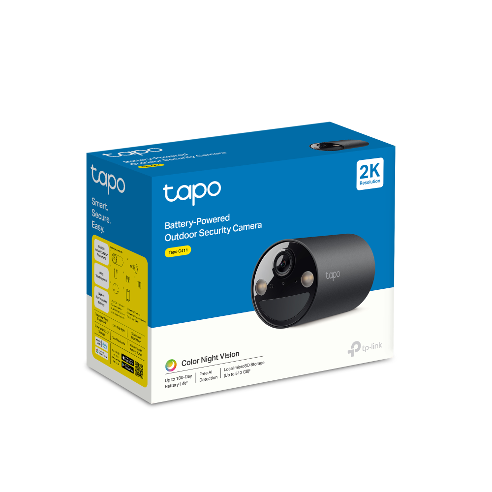 Tapo 防犯カメラ 電池式 2K 3MP Tapo C411