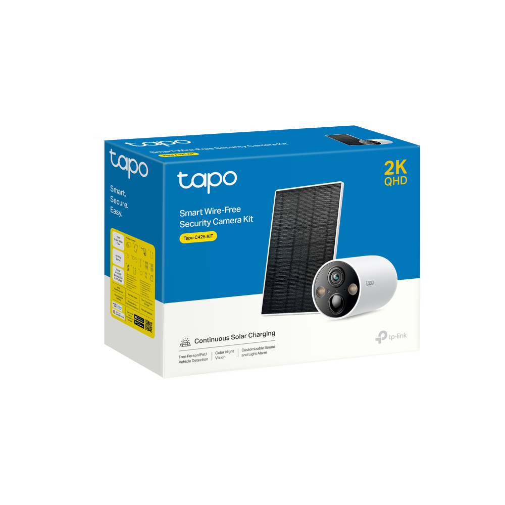 Tapo ソーラー屋外用防犯カメラセット 2K QHD 4MP Tapo C425 KIT