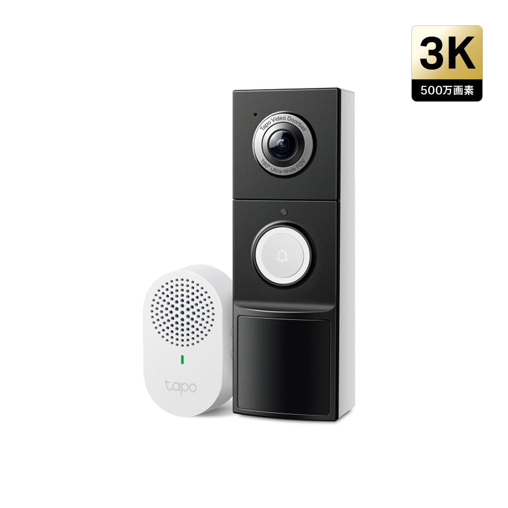 Tapo スマートドアホン カメラ付き 2K 5MP 180°超広角 Tapo D235