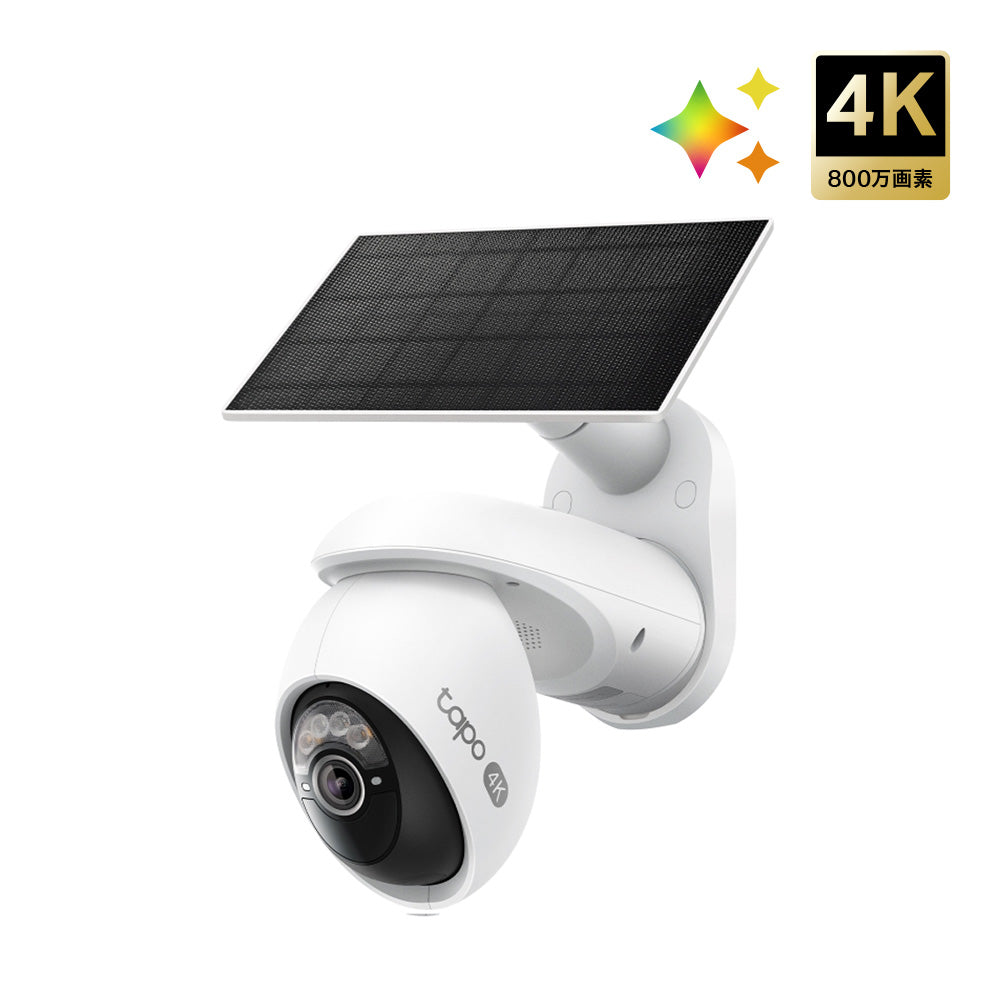 Tapo 4K 8MP 屋外防犯カメラ パンチルト ソーラー給電 TC92 KIT