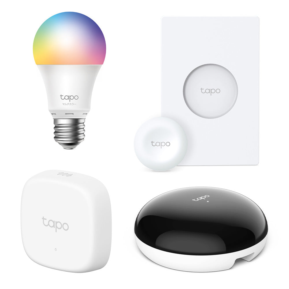 Tapo スマートリモコン＆スマート温湿度計＆スマートボタン調光器＆LED電球 4点セット